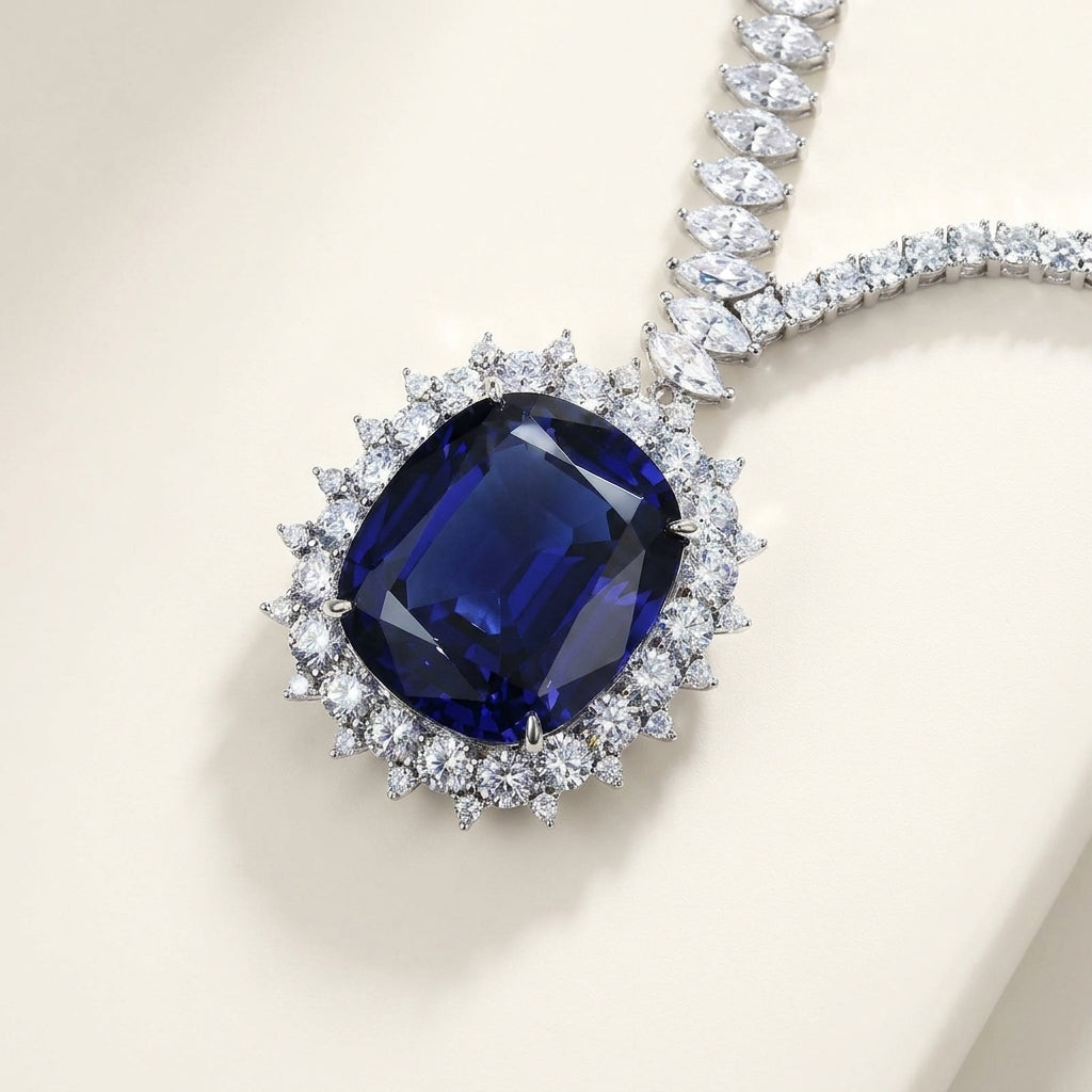 Women's Fashion Synthetic Sapphire Necklace enhanced 1